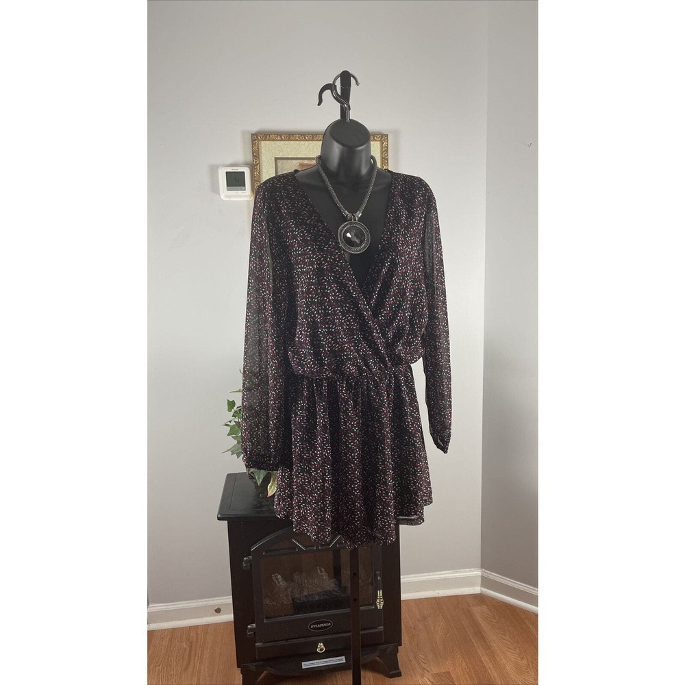 Express Dress Size Small Jumpsuit Romper Long Sleeve Elastic Waist Multicolor